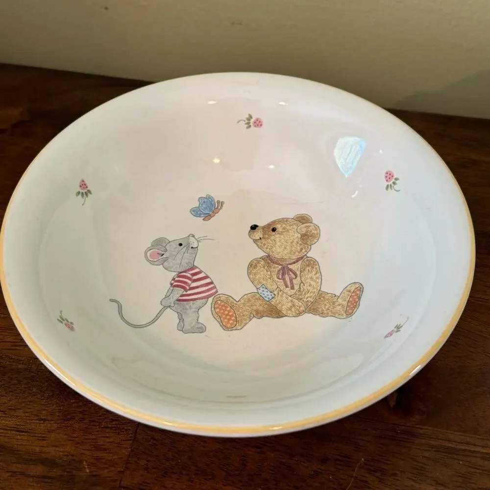 Vintage Mikasa Teddy Bowl and Mug Two Piece Set